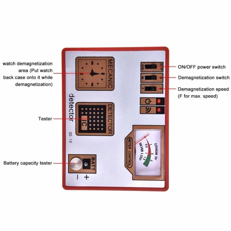 Electronic Meter Movement Tester And Battery Pulse Checker Testing Suitable For Watch Repair With Demagnetizer Function