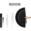 Folding Hand Held Fan for Women, Foldable Chinese Japanese Vintage Bamboo Silk Fan for Dance Music Festival Wedding Church Decoration (Black)