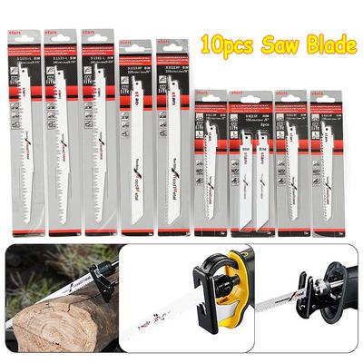10Pcs Reciprocating Sabre Saw Blades Set Wood /& Metal Cutting For Bosch Makita