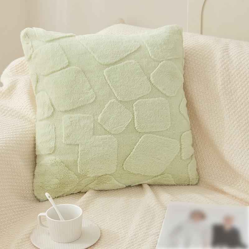 Faux Rabbit Fur Pillow Cover Super Soft Solid Color Cushion Cover Living Room Sofa Bedroom Plush Cushion Home Decoration