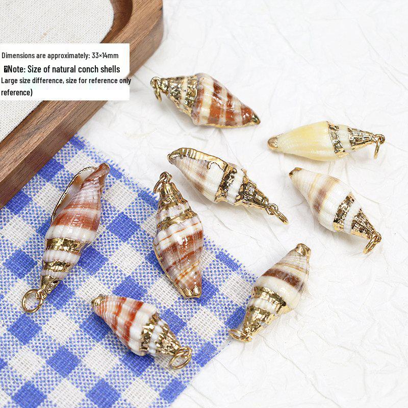 Electroplated Shell Conch Edge Jewelry Kit for DIY Necklaces & Earrings