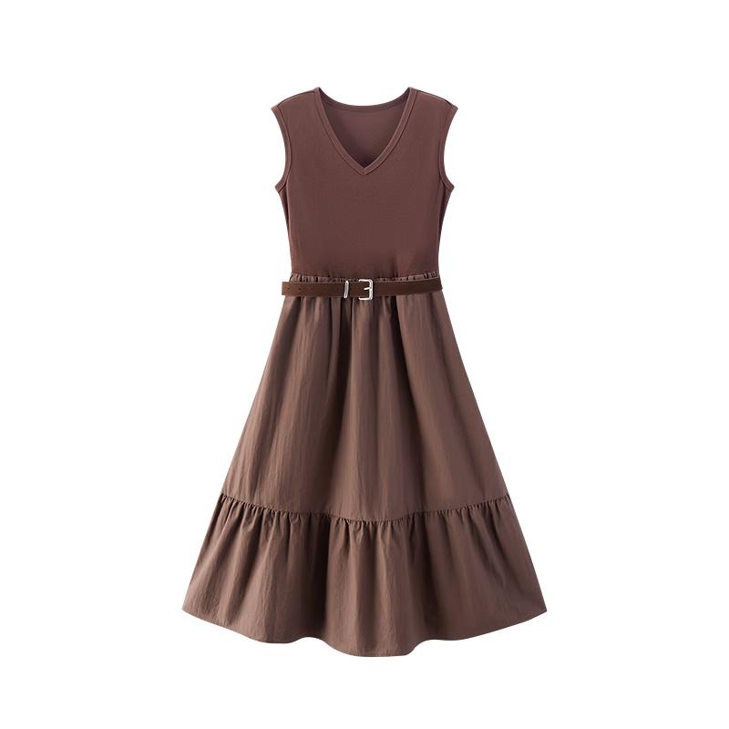 Semir Women s V-Neck Ruffle Sleeveless A-Line Long Dress XXL