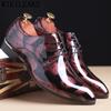 Fashion Men Dress Shoes Floral Pattern Men Formal Shoes Leather Luxury Fashion Groom Wedding Shoes 37-50