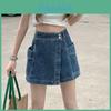 Denim Skirt Shorts With Irregular Design For Casual Summer Wear Women