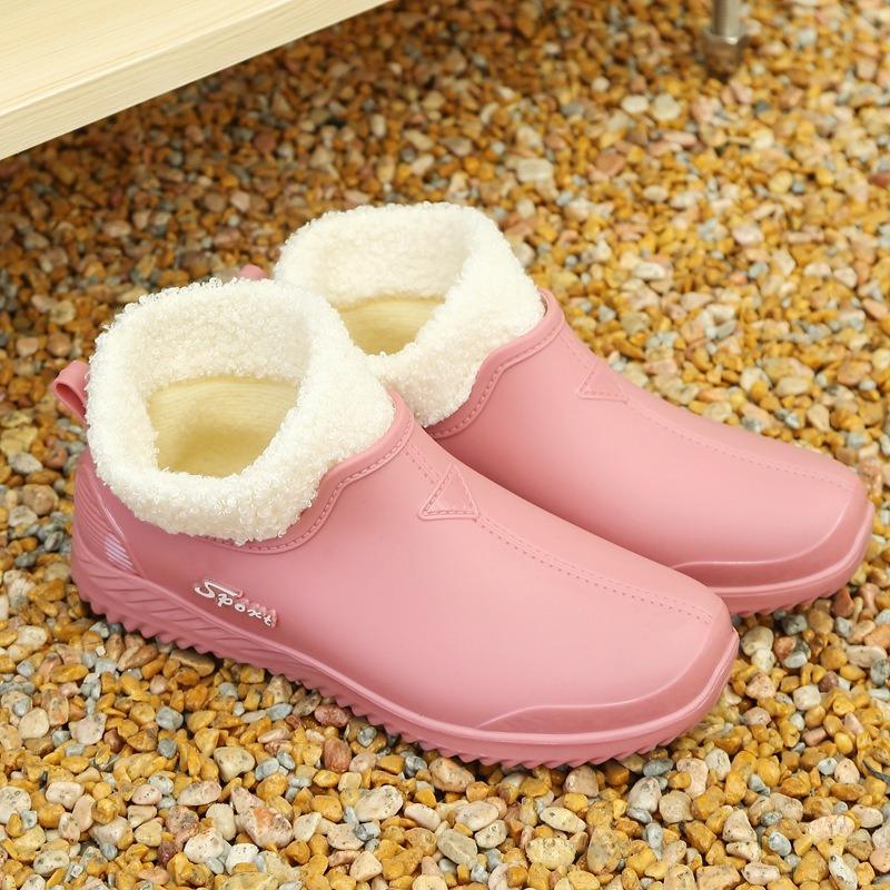 Shallow dopamine spring and autumn women's rain shoes kitchen cleaning canteen mother shoes waterproof shoes one pedal overshoes women's rubber shoes