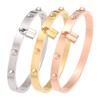 European & American Style Stainless Steel Women's Bracelet with Welded Lock Ornaments
