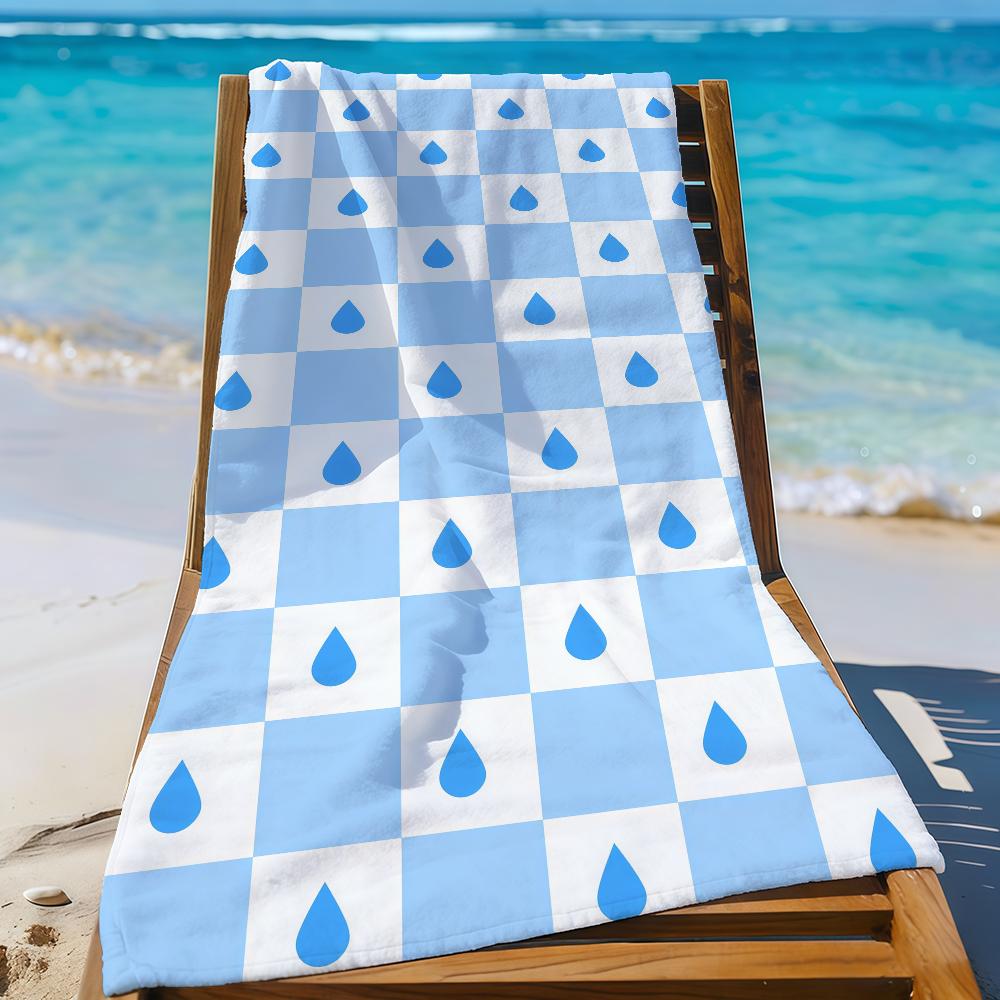 Cute Checkered Pattern Towel Quick Drying Beach Towels Are Suitable For Swimming Pools Camping Yoga And The Gym