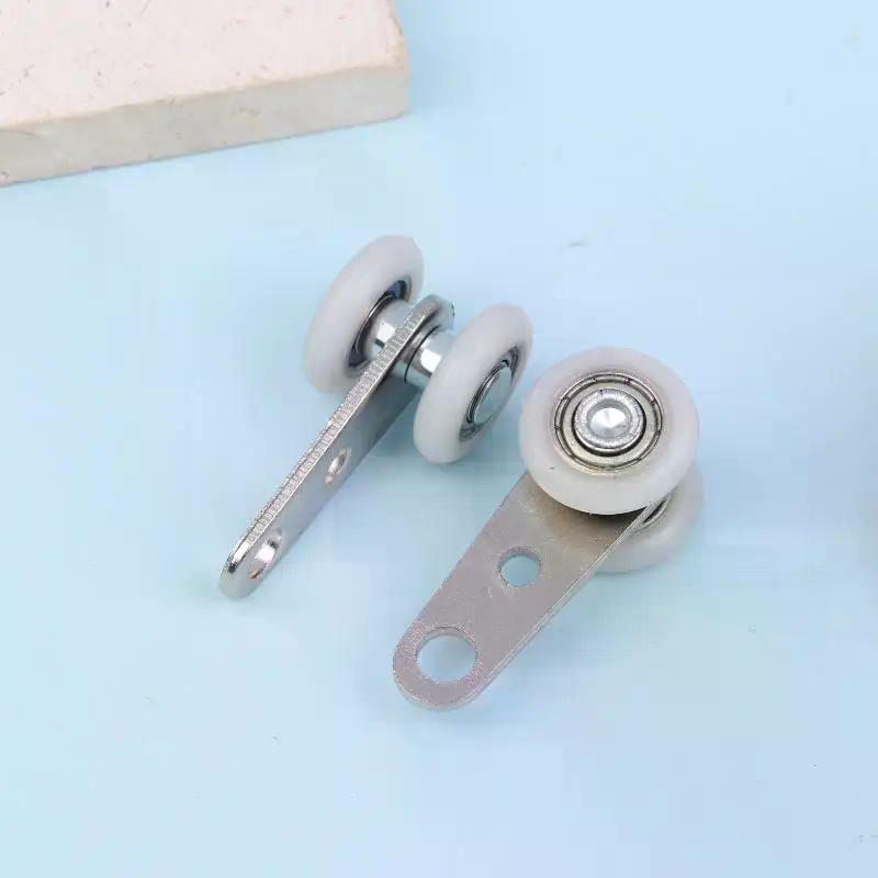 2Pcs Curtain & Sliding Door Track Pulleys - Hanging Pulley Block Hardware for Curtain Rails Sliding Door Cabinets Windows