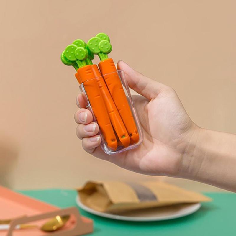 5PC Sealing Tongs Food Bag Closure Clip Cartoon Carrot Shape Moisture-Proof Clamp Fresh Keeping Sealing Clip Kitchen Accessories