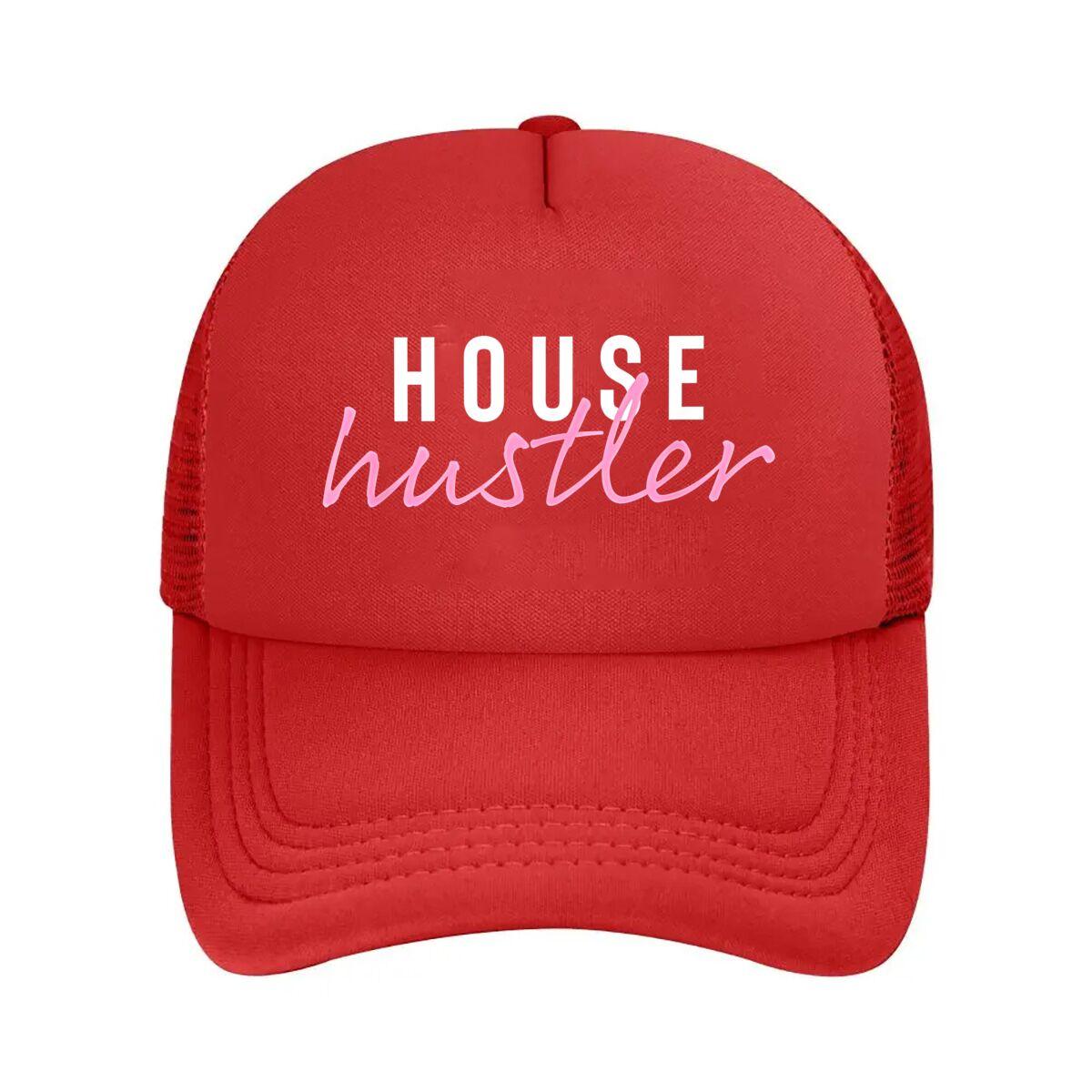House Hustler Edgy - Inspired, Lifestyle Text Design Mesh Baseball Cap One Size