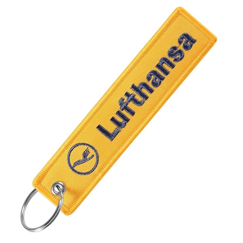 

Lufthansa (LH) yellow Flight tag key chain [kft101]