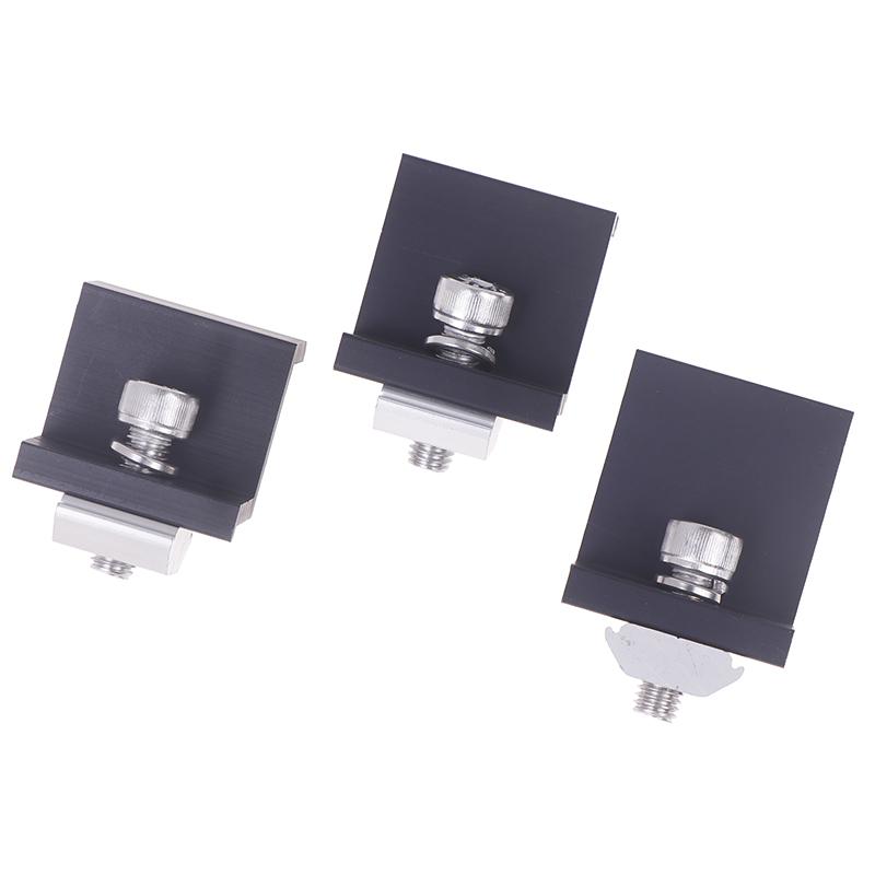 10Pcs Solar Panel Mounting Fixing Clamp Adjustable Bracket End & Mid Clamp Pv Panel Clip For Solar Panel Pv Install Accessories