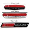 Limited Edition Türkiye National Flag Aluminium Adhesive Emblem Rear Trunk Badge Fender Sticker Body Decal Car Emblem