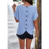 Women's Summer Solid Color Polka Dot Round Neck Short-sleeved Top for Women Shirt