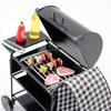Kitchen Toy For Doll House Picnic Dollhouse Miniature Black Bbq Grill Model Grill Garden Outdoor Decor Kids Pretend Play Toy