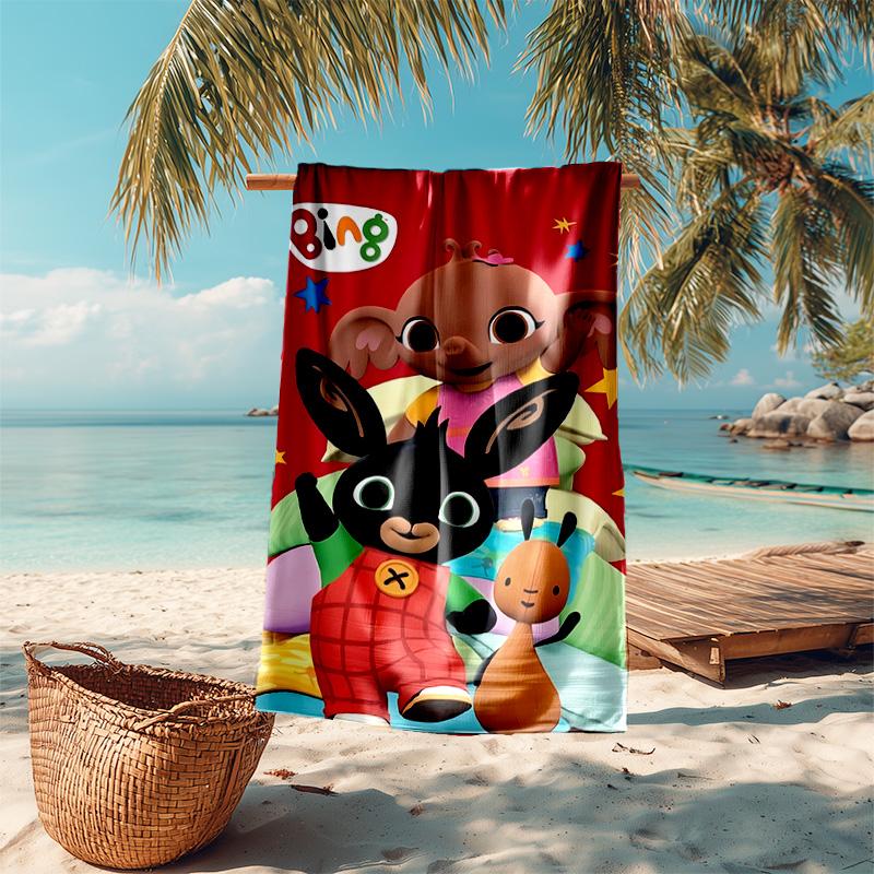 Proof Beach Towel with Bing Pattern - Soft,absorbent,quick-drying,machine Washable - Perfect for Swimming,camping,bathing