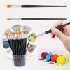 30pcs of Nylon Hair Paintbrushes, Featuring Flat And Round Tips, Suitable for Professional Oil Painting, And Craft Painting