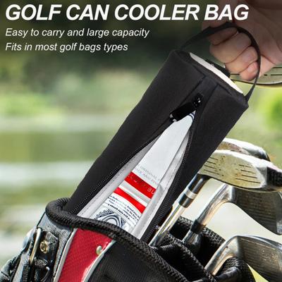 Golf Beer Cooler Bag 7-Can Insulated Sleeve Waterproof Oxford Cloth Thermal Insulation Portable Shoulder Bag for Outdoor Sports Travel
