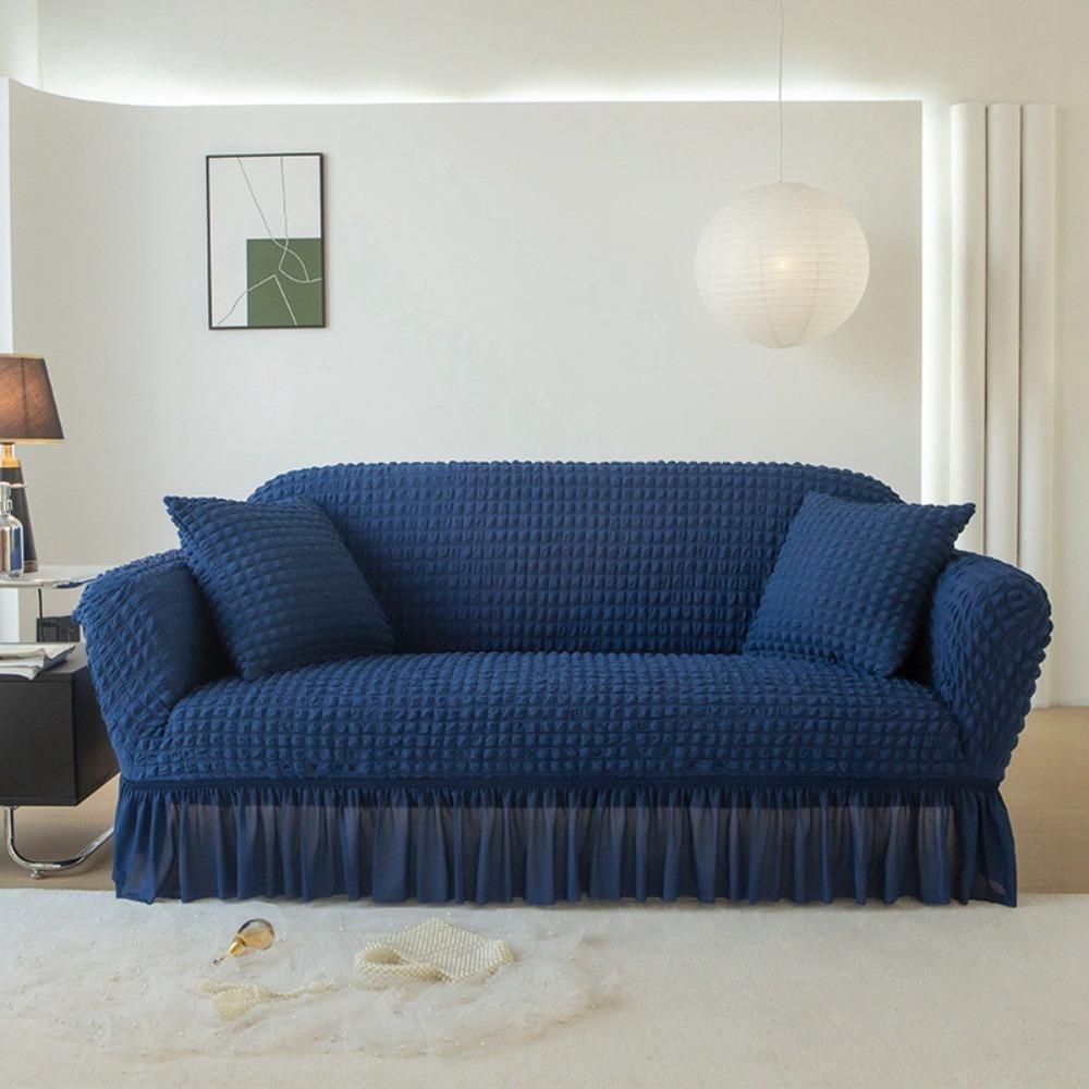 1/2/3/4 Seater Seersucker Grid Sofa Cover Dirt-resistant Sofa Slipcover Sofa Protecter  Living Room