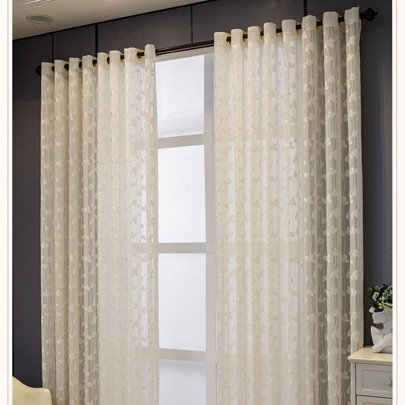 Light Luxury Dream Screen Curtain Living Room Balcony Sunscreen Curtain Bedroom Blackout Window Screen Modern Relief Embroidery