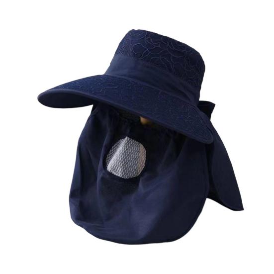 Солнцезащитная шляпа Высокоплотная солнцезащитная ткань Защита UPF50+ Широкие поля Рыбацкая шляпа Дизайн с защитой лица и шеи Летняя шляпа для улицы L