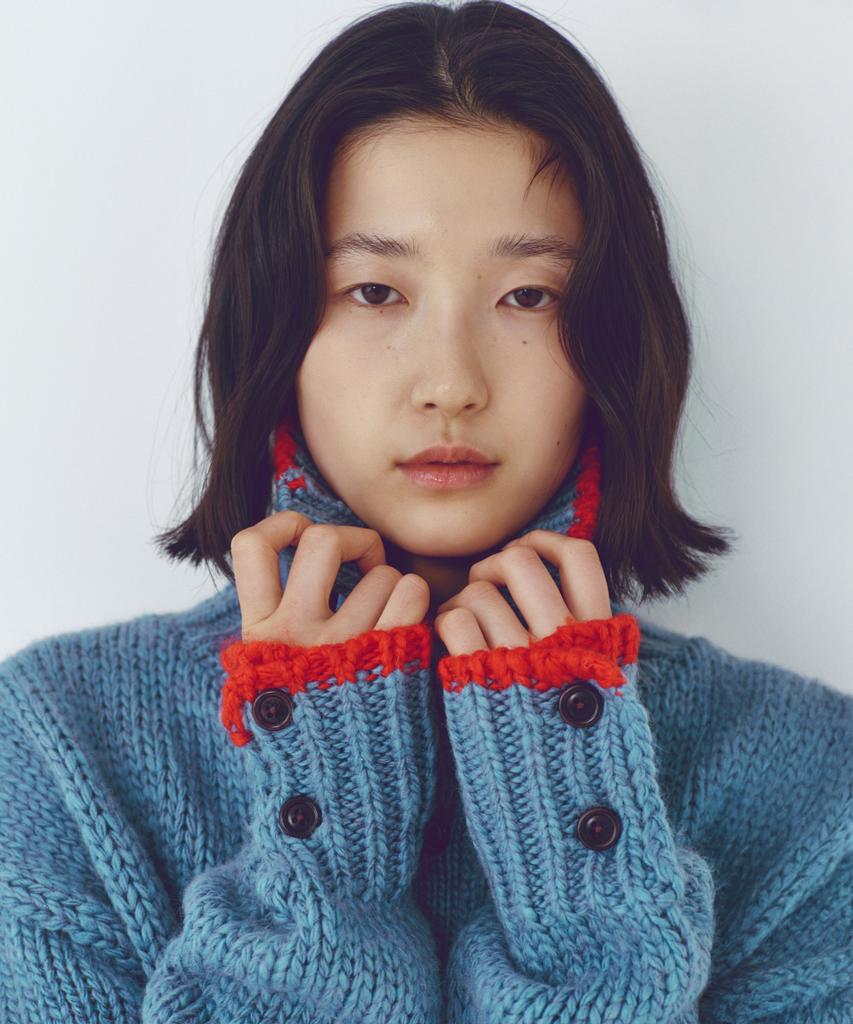 CITTA Wool High-Neck Heavy Knit_Ctk254(Sky Blue)