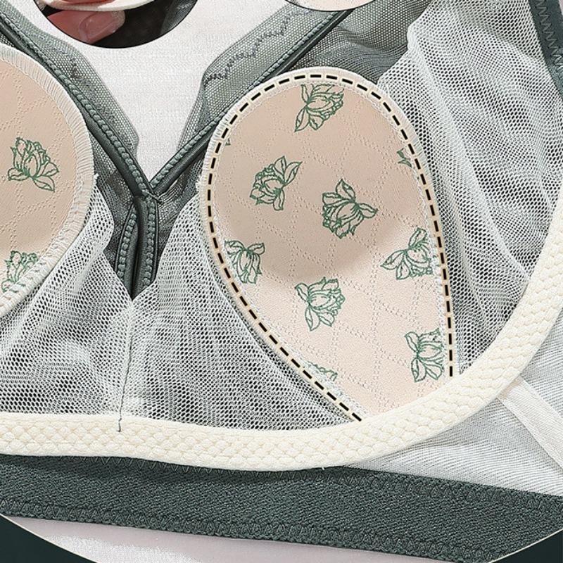 Нова літня атласна ультратонка модна нижня білизна без сталевого кільця М’який і зручний регульований бюстгальтер зі зборами