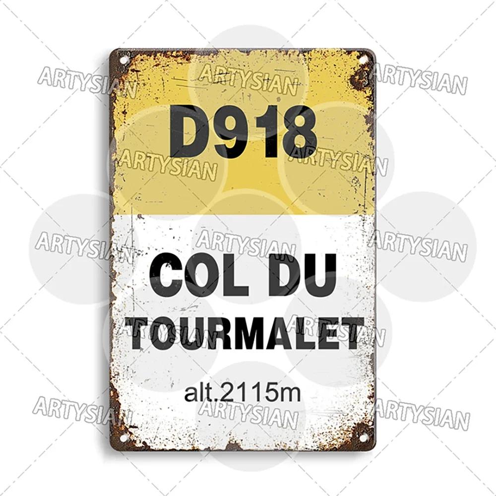Cartello Metallica Tour de France Targa Ciclismo Paves Du Paris Roubaix Col du Galibier Col de Sarenne Alpe d'Huez Mont Ventoux Glandon