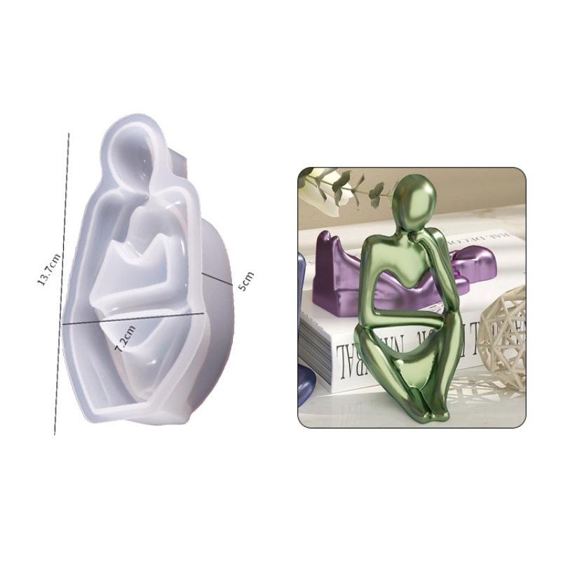 Extremely Simple Style Thinker Abstract Character Silicone Mold Creative Gypsum Decoration Drop Glue Ornament Mold Candle Mold