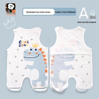 Cute Tao Baby Summer Half-Back Cotton Bib & Thin Leggings Belly Protector for Newborns