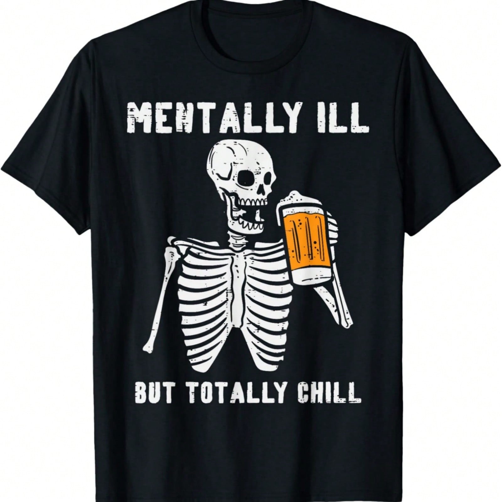 Skeleton tally Ill Totally Chill Funny Retro Halloween T-Shirt S разноцветный