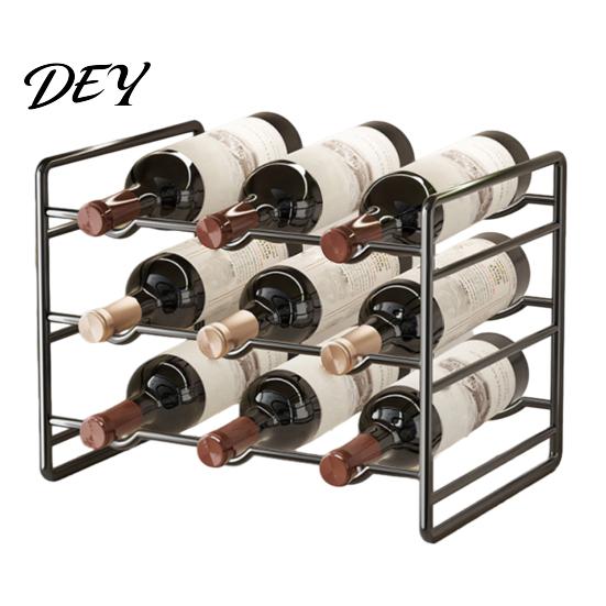 Desktop Bottle Rack Iron Wine Rack, Curved Grooves, Countertop Cabinet Storage Shelf, Compact Stand Metal Holder, for Kitchen Cupboard And Pantry Home