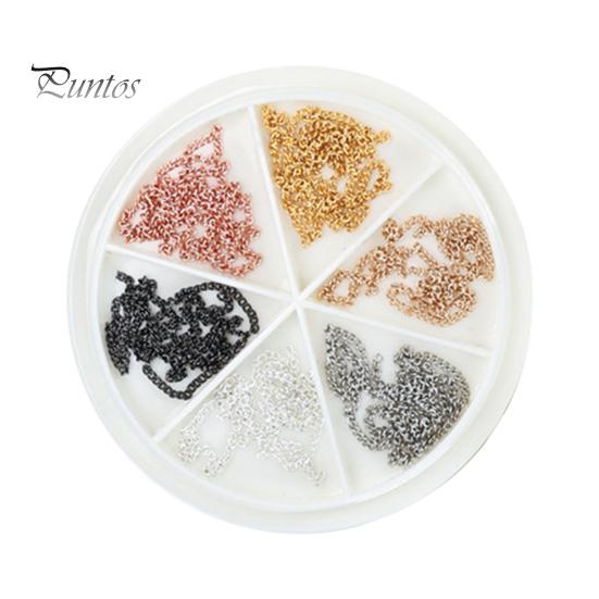 

1 коробка металлическая цепочка для украшения ногтей DIY маникюрные аксессуары изысканная красочная цепочка для дизайна ногтей ювелирные изделия для чехла для телефона ожерелье браслет E