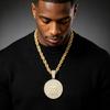 Men's Hip Hop Round Diamond Pendant Necklace – Eco-friendly Alloy Cuban Chain