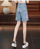 Women's Jacquard Embroidered Wide-Leg Denim Shorts - New 2026 Loose Drape Summer Design Four-Point Pants