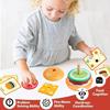 Montessori Educational Wooden Hamburger Sandwich Stacking Toy - Preschool Toddler Toy for Fine Motor Skills & Kitchen Pretend Fo