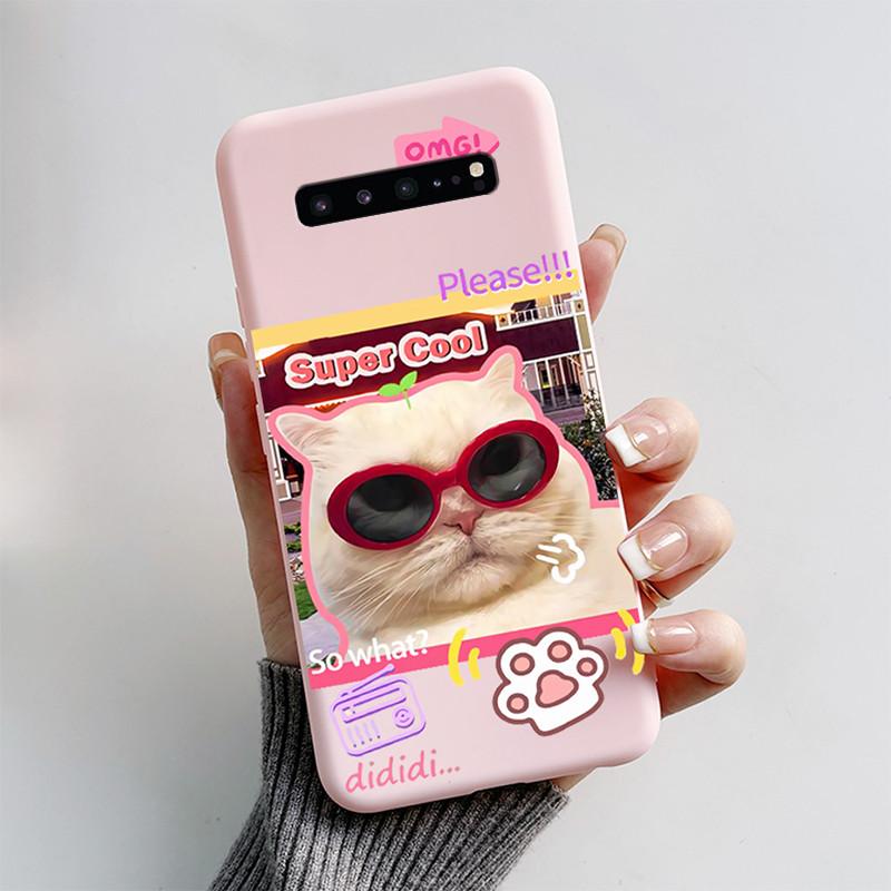 For Samsung S10 5G Case Cute Cartoon Soft Silicone Matte Slim Protective Phone Cover For Samsung Galaxy S10 5G G977N Case Coque