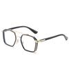1Pc New Double Bridge Square Anti-Blue Light Glasses Women Men Vintage Transparent Computer Glasses Oversize Frame Eyeglasses