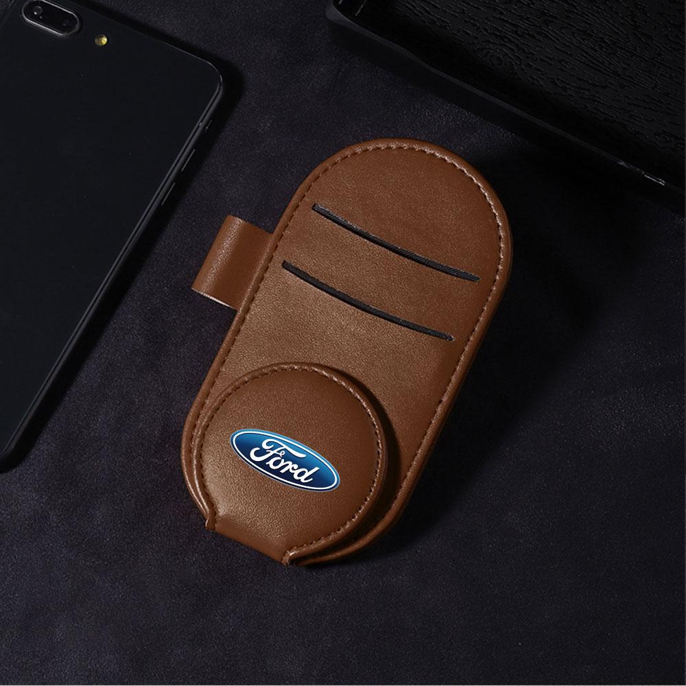 Car Sun Visor Sunglasses Holder Case Glasses Storage Clip For Ford Focus Kuga Mondeo Fiesta Ranger Escape Smax J147 Mustang ST Edge