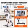 Brochure Display Rack 6-Tier Magazine Literature Display Stand 4 Wheels