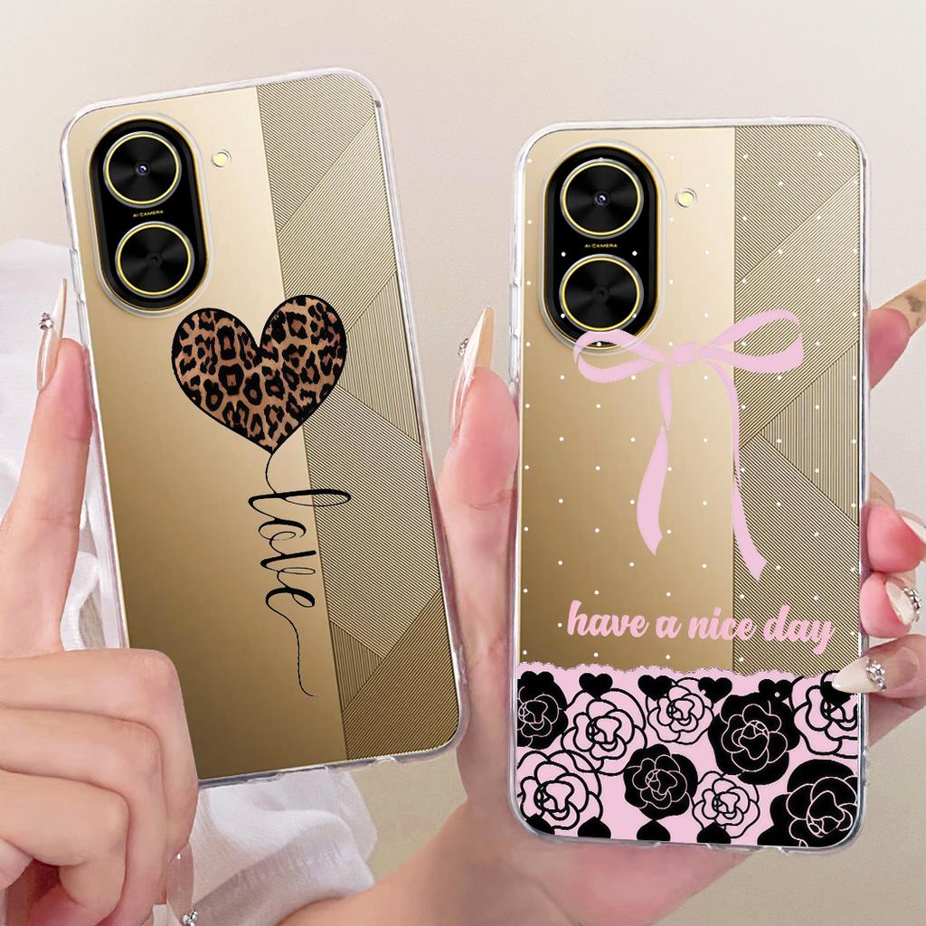 For Xiaomi Redmi A5 NFC A5 Europe Global Phone Case Flower Butterfly Bowknot Bumper Soft Silicone Clear Fundas For Poco C71 4G