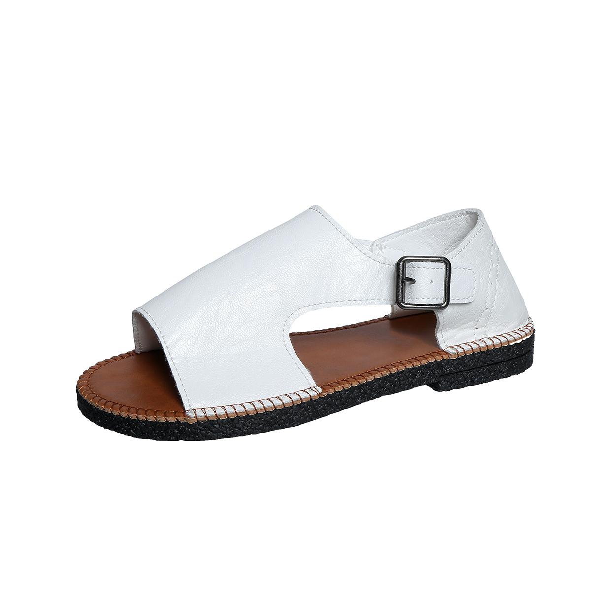 Fashion 2025 New Summer Women Casual Beach Sandals Vintage Open Toe Gladiator Shoes Buckle Strap Sandals Fashionable and Versatile Shoes 36