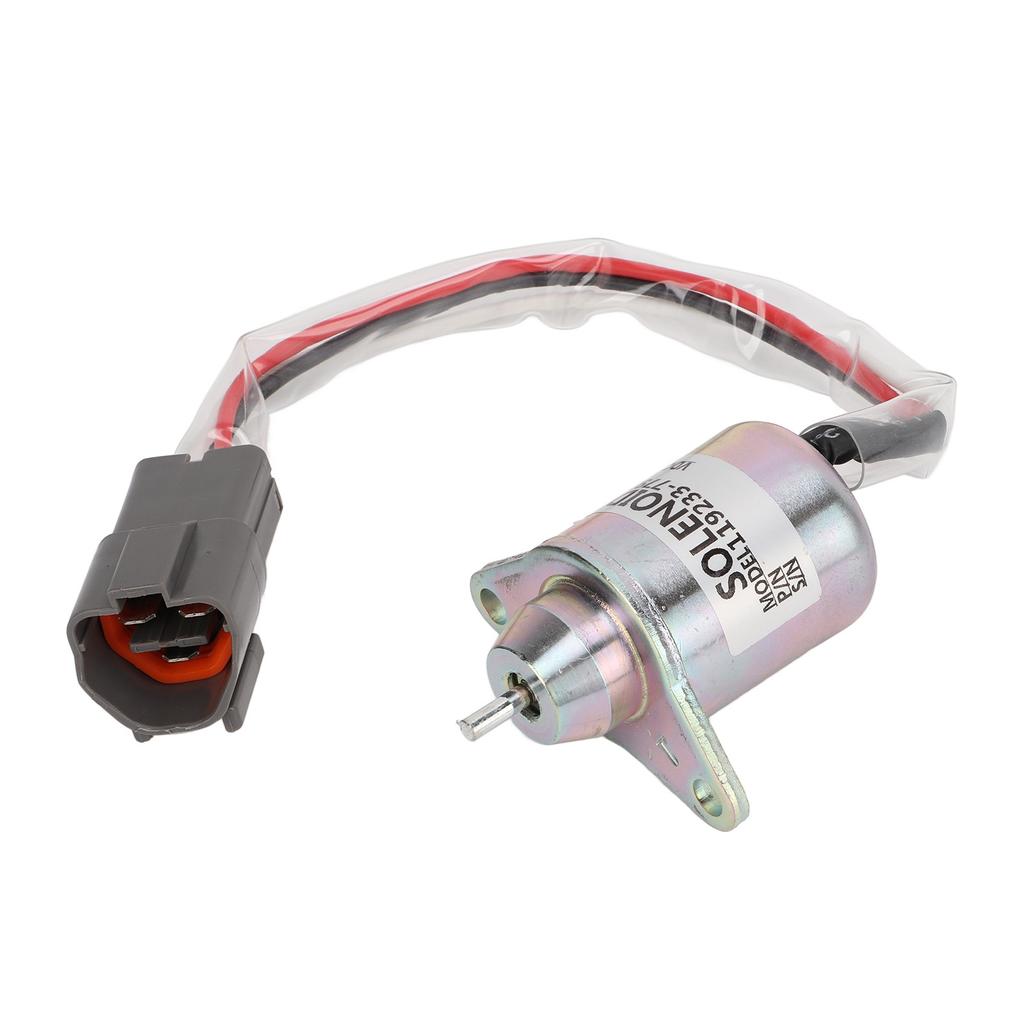 Elettrovalvola di arresto carburante Metallo 3 Terminali 12V 119233‑77932 Sostituzione per John Deere