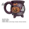 Cute Ghost Pumpkin Teacup Halloween Witch Cauldron Coffee Mug 360ml Spider Web Pattern Purple Novelty Drinkware Ceramic Cup Spooky for Party