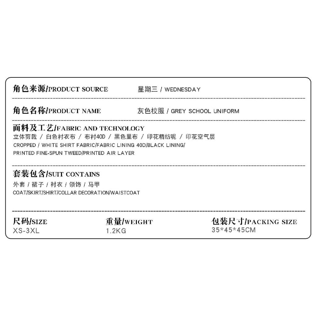 Wednesday Addams Cosplay Costume Uniform Halloween Carnival Party Christmas Play Role Clothes Clothing