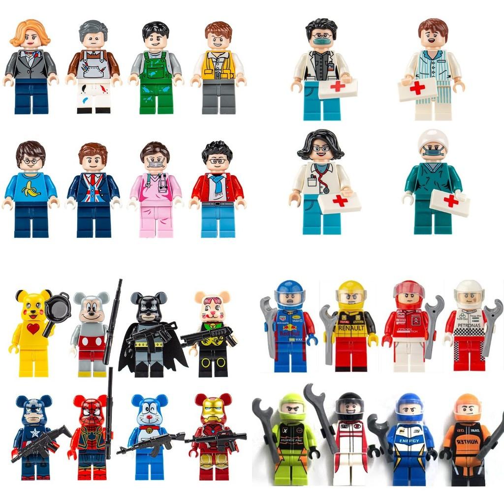 Byens Profesjonelle Ingeniør og Brannmann Minifigurer Byggekloss Sett For Barn