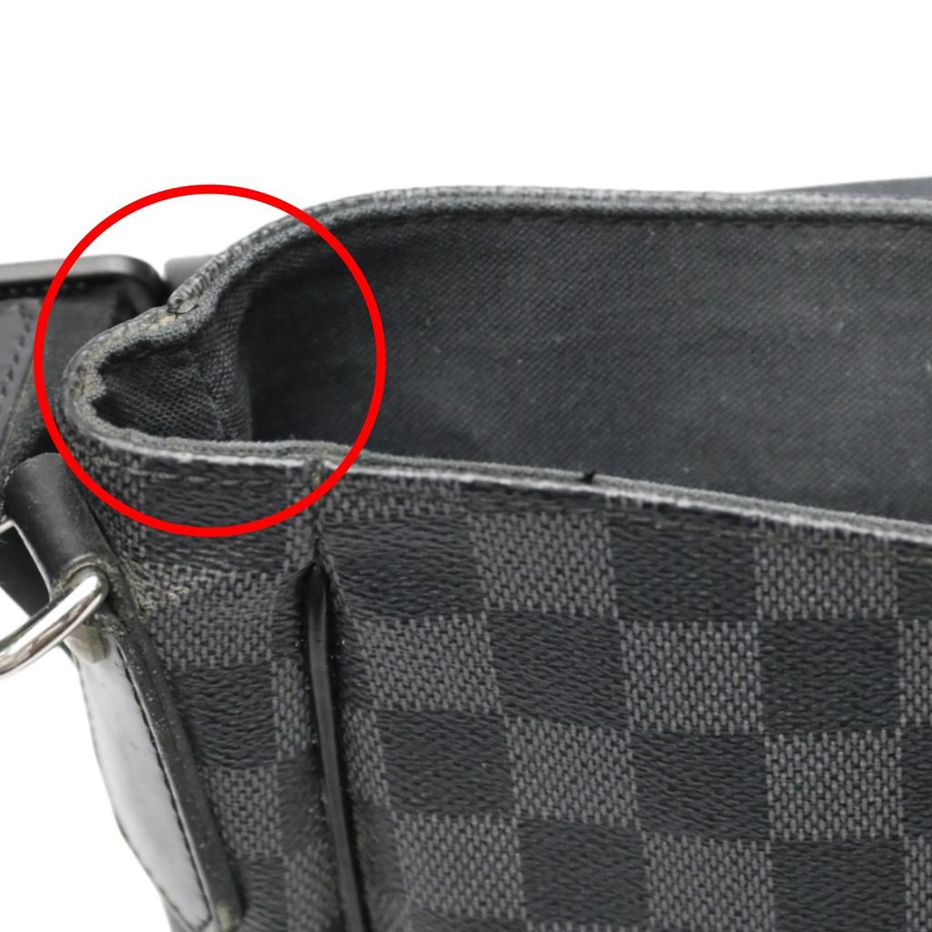 LOUIS VUITTON Damier Grafitte Daniel GM Shoulder Bag leather black unisex N58033 Used