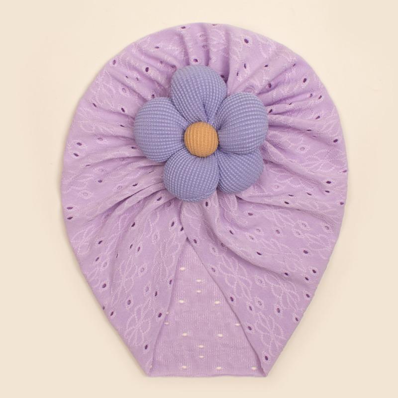 Autumn new children's hole pattern hat, baby breathable flower pullover hat, baby hat