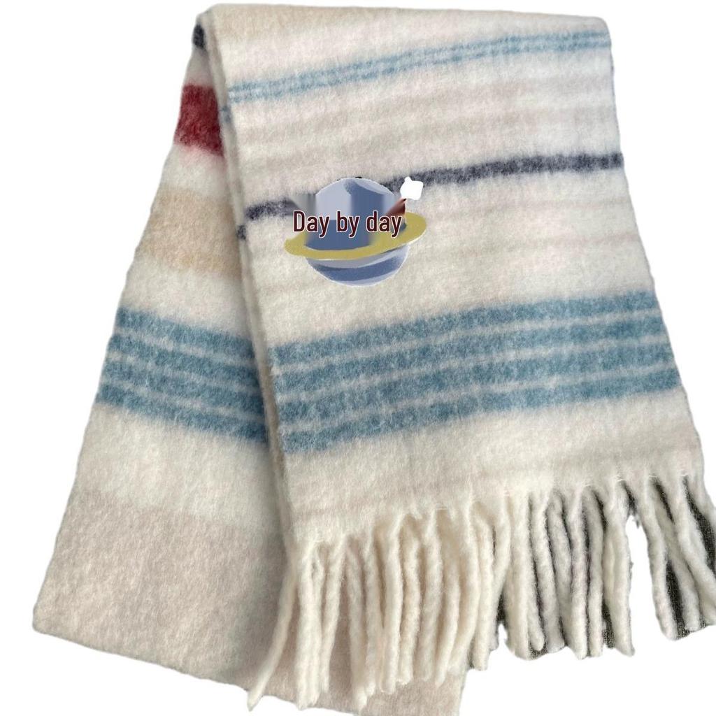2024 TAIHOU Saturn Wool Scarf: Vivian Stripe Embroidery - Christmas & New Year Limited Edition