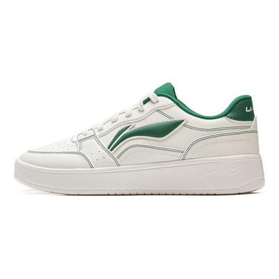 Li Ning Sycee Impact Resistance And Abrasion Resistant Low Top Skateboard Shoes Men's White Green AGCV143-4